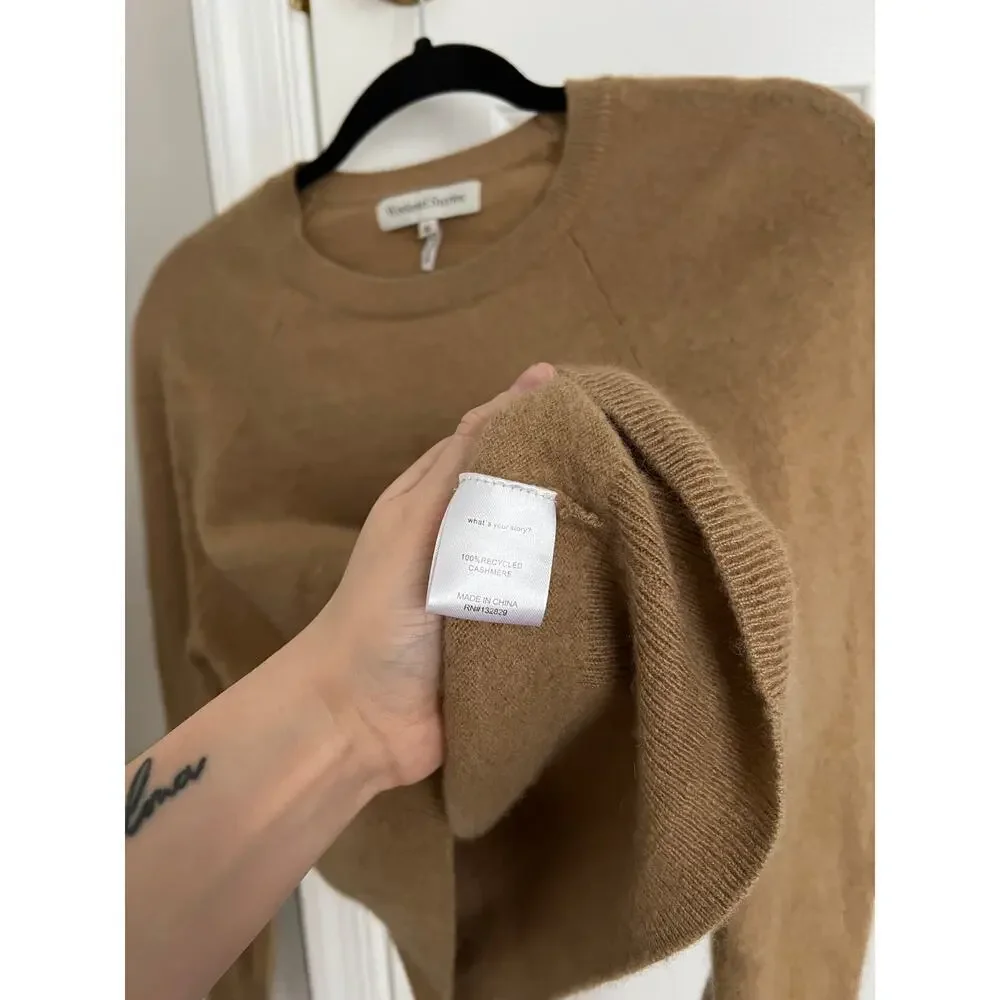 Weekend Stories Revolve 100% Recycled Cashmere Camel Brown Sweater